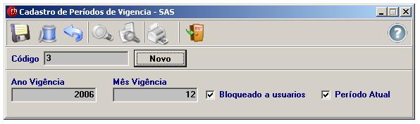 Cadastro de Períodos de Vigência
