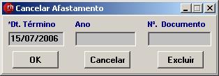 Cancelar Afastamento.