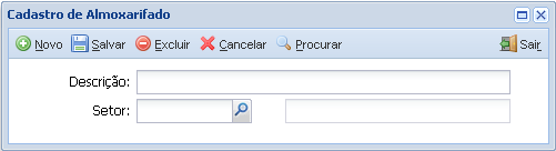 Cadastro de Almoxarifado