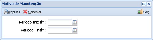 Relatório de Motivo de Manutenção