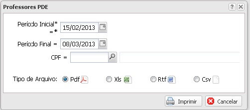 Relatório de Professores PDE