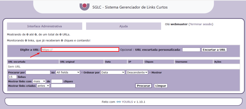 Digite a URL