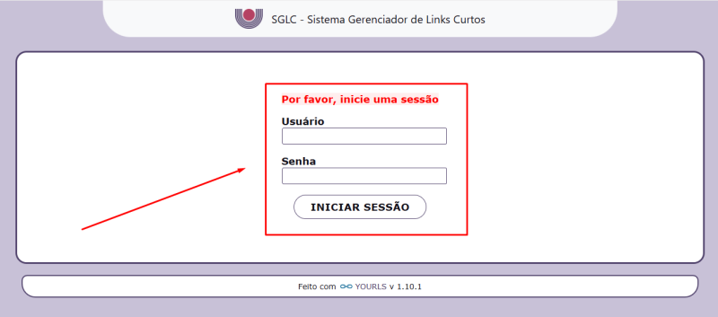 Login no SGLC